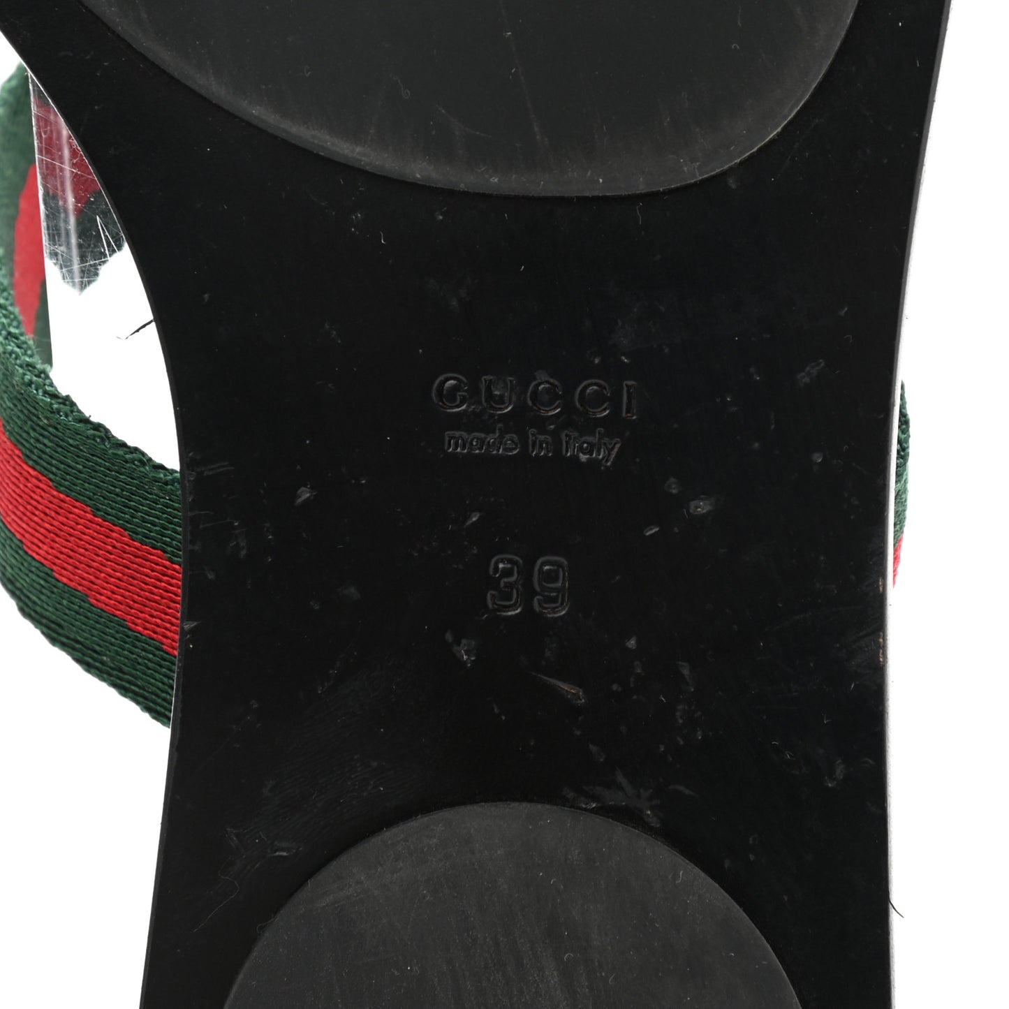 Nylon Guccissima Web Womens Thong Sandals 39 Green Red Black