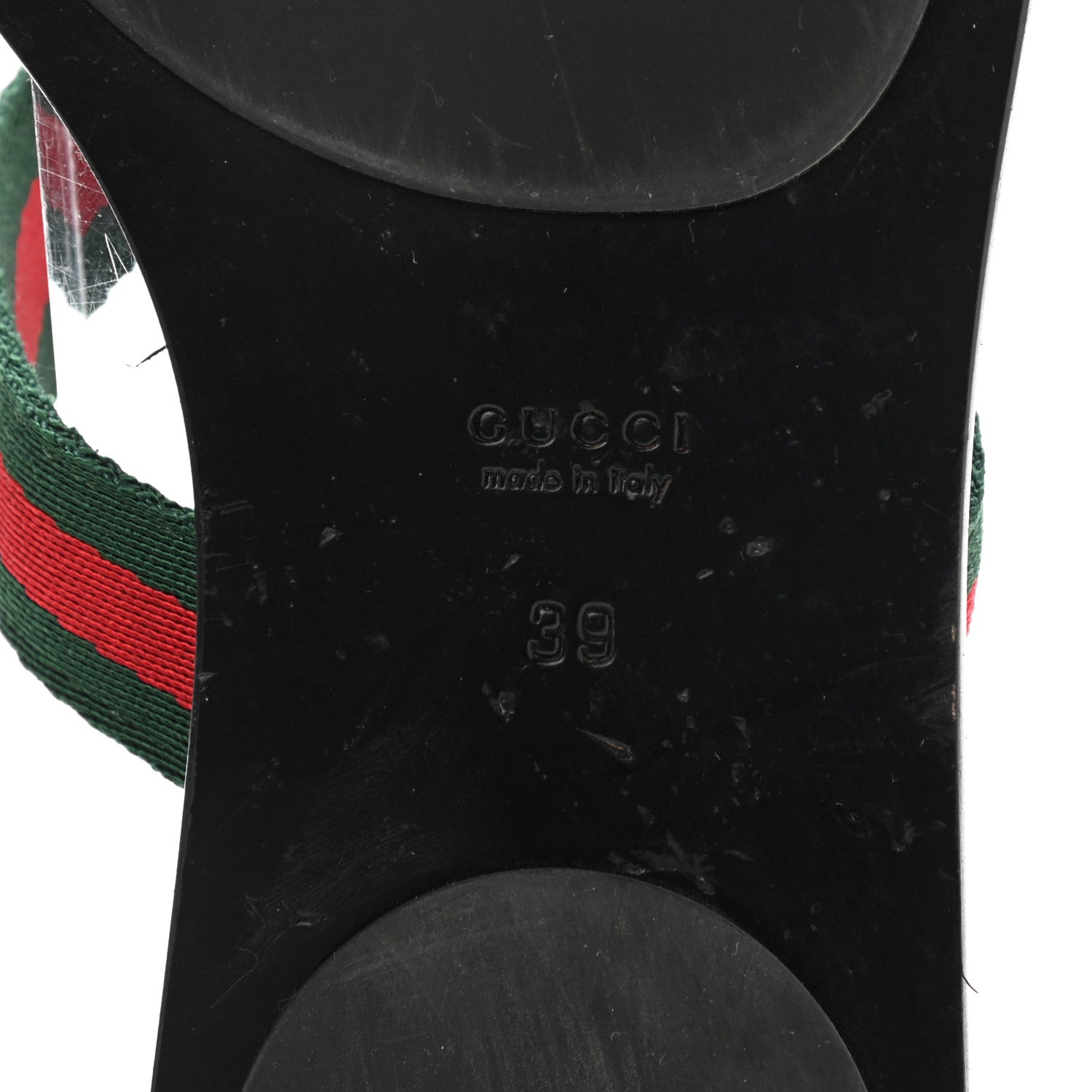 Gucci Nylon Guccissima Web Womens Thong Sandals 39 Green Red Black 6 of 8