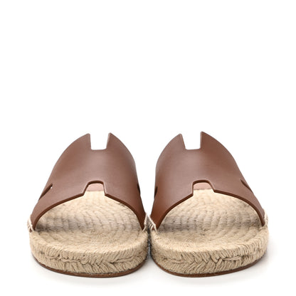 Hermes Calfskin Mens Antigua Espadrille Sandals 41 Naturel Safari 2 of 8
