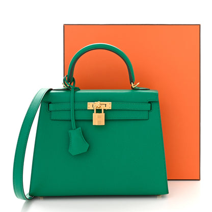 Hermes Epsom Kelly Sellier 25 Vert Jade 12 of 12
