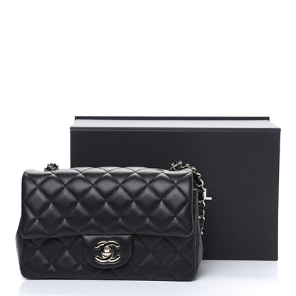Chanel Lambskin Quilted Mini Rectangular Flap Black 12 of 12