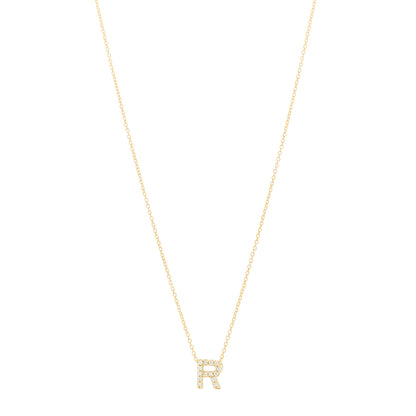 Roberto Coin 18K Yellow Gold Diamond Love Letter R Pendant Necklace 1 of 5