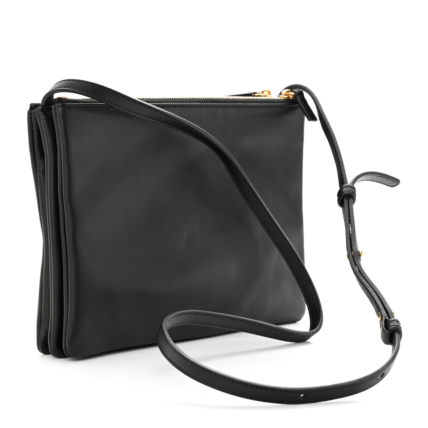 Lambskin Large Trio Crossbody Bag Black