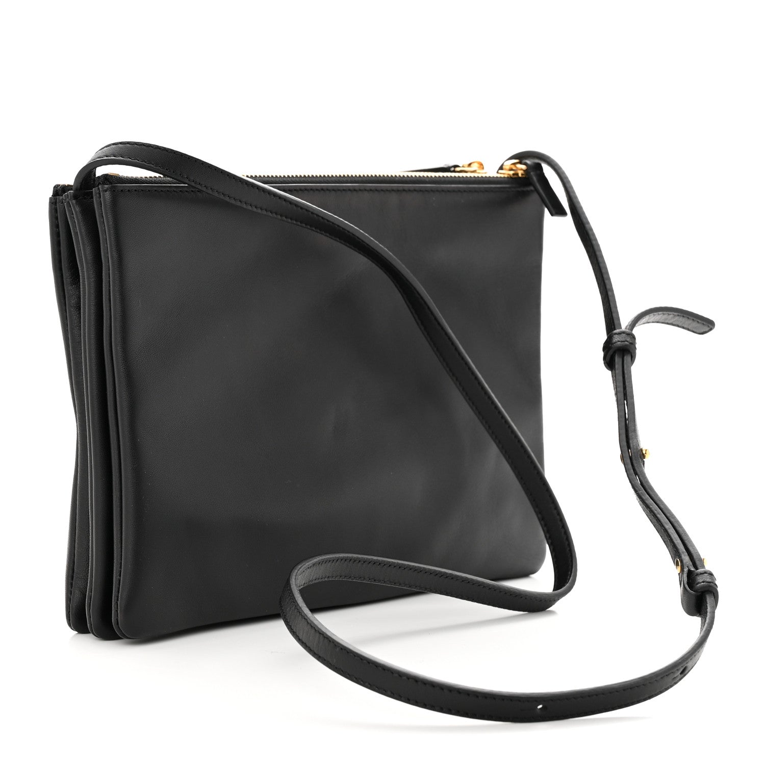 Celine Lambskin Large Trio Crossbody Bag Black 3 of 9