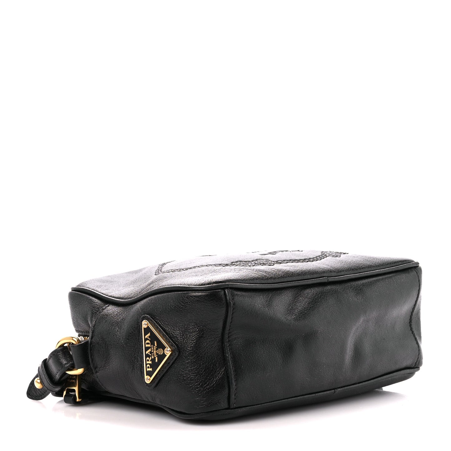 Glace Calf Logo Crossbody Black