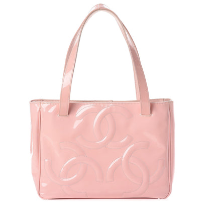 Chanel Patent CC Logo Tote Pink 1 of 14