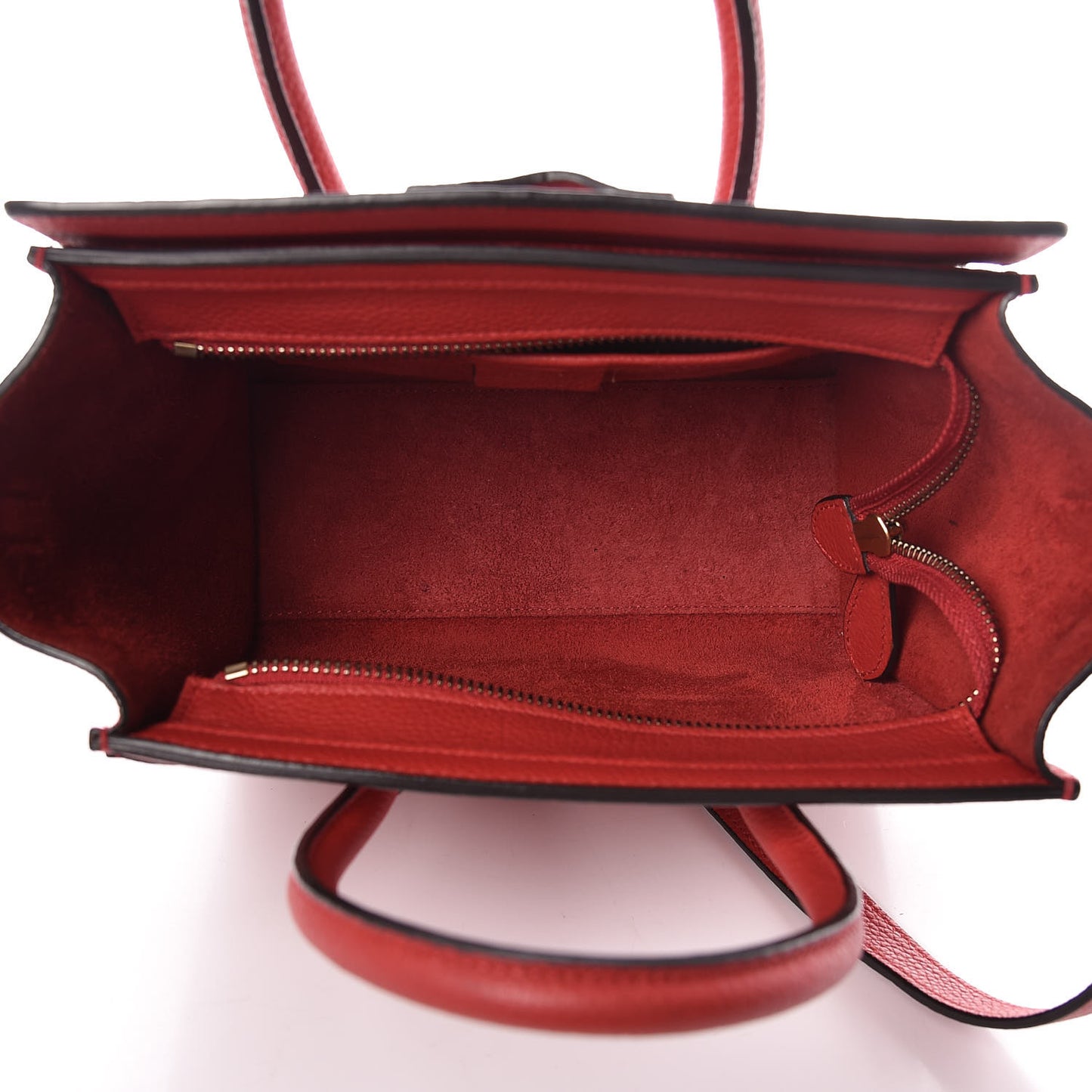 Drummed Calfskin Nano Luggage Red