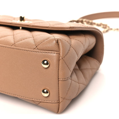 Chanel Caviar Quilted Mini Coco Handle Flap Beige 10 of 11