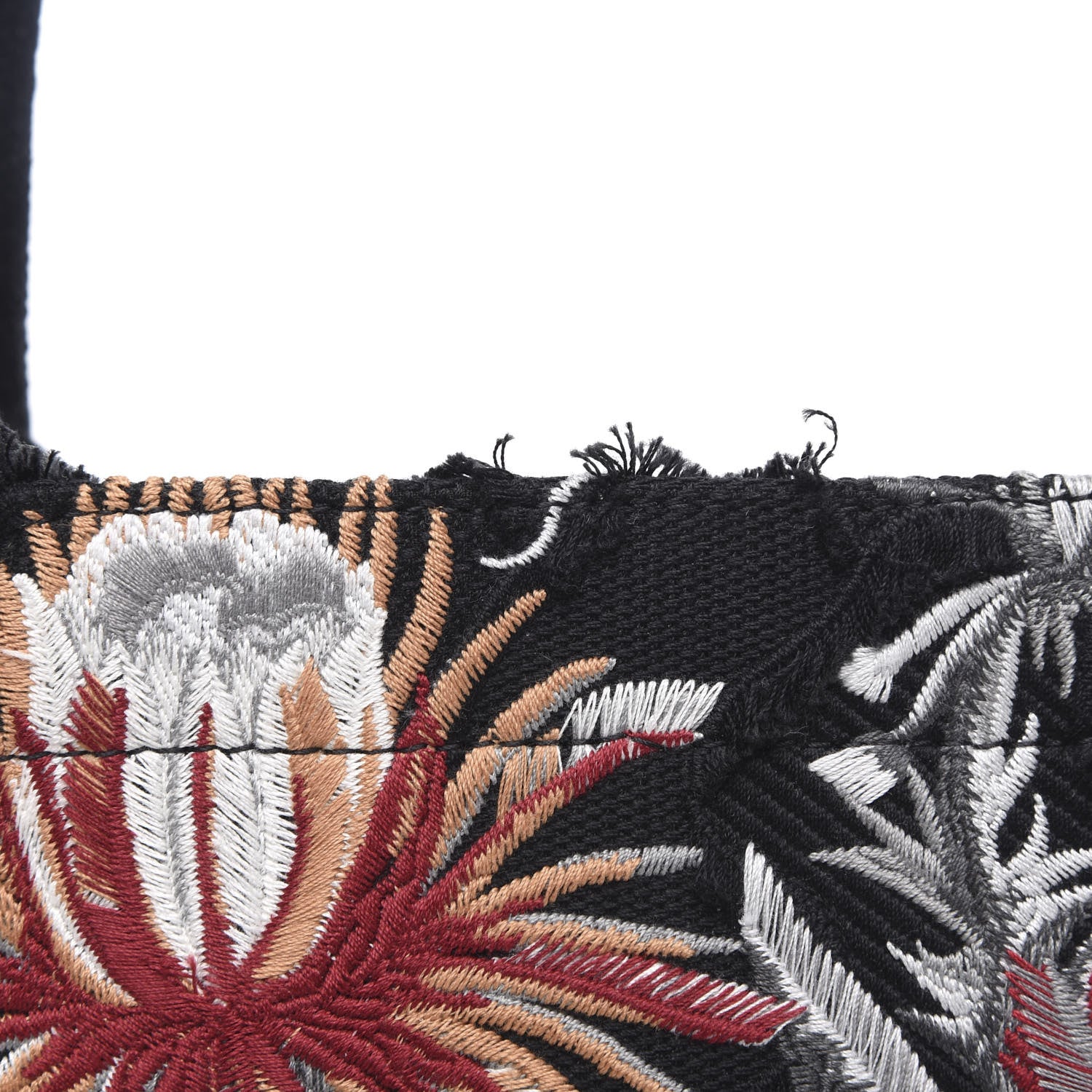 Christian Dior Canvas Embroidered Medium Camouflage Flowers Book Tote Black Multicolor 9 of 11