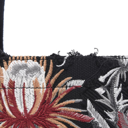 Christian Dior Canvas Embroidered Medium Camouflage Flowers Book Tote Black Multicolor 9 of 11