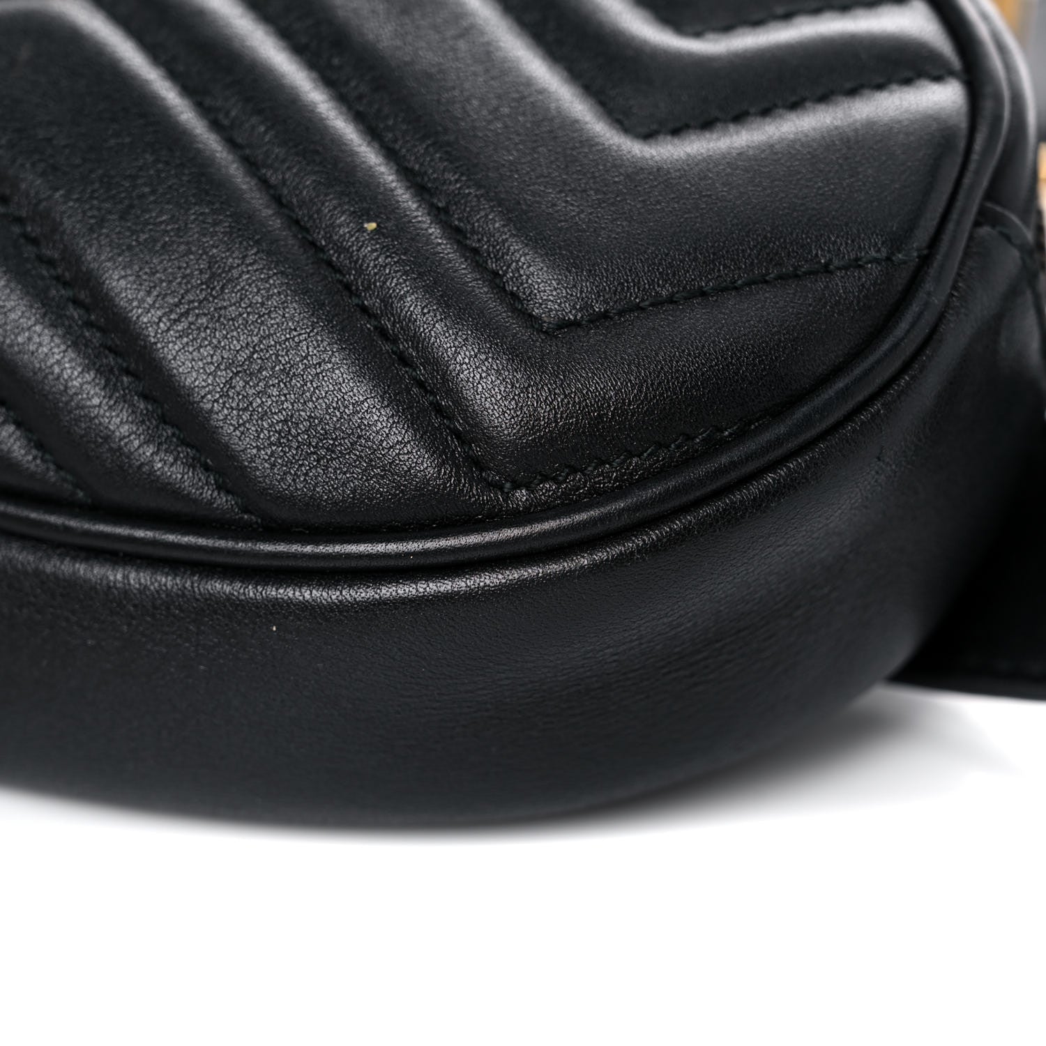 Gucci Calfskin Matelasse GG Marmont Belt Bag 85 34 Black 9 of 21