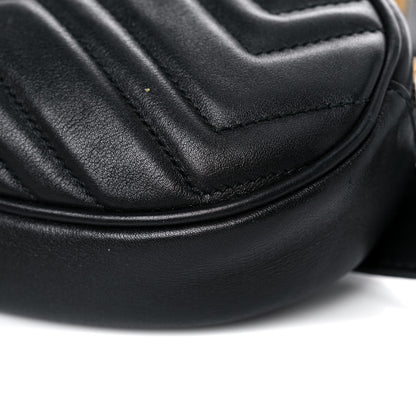 Gucci Calfskin Matelasse GG Marmont Belt Bag 85 34 Black 9 of 21