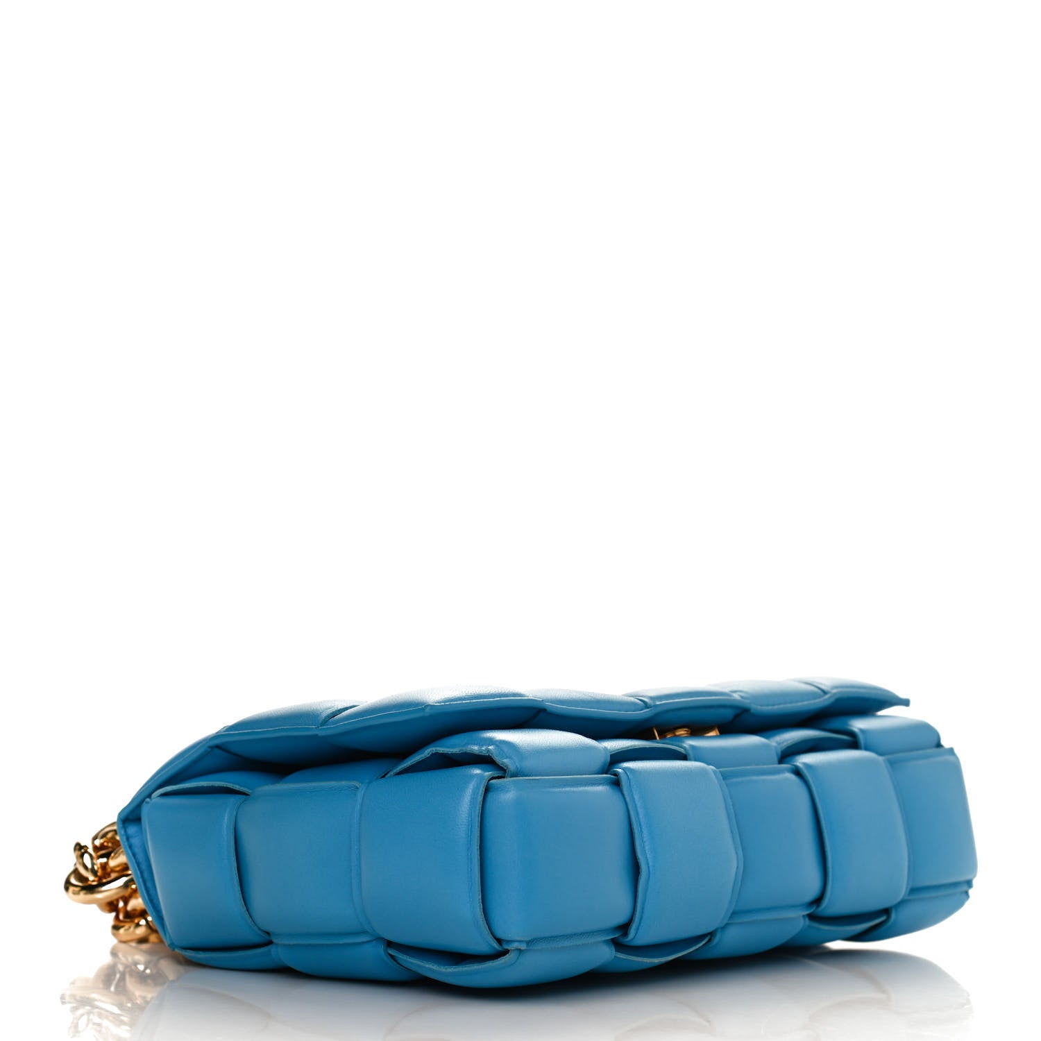 Bottega Veneta Lambskin Maxi Intreccio Padded Chain Cassette Crossbody Bag Swimming Pool 4 of 11