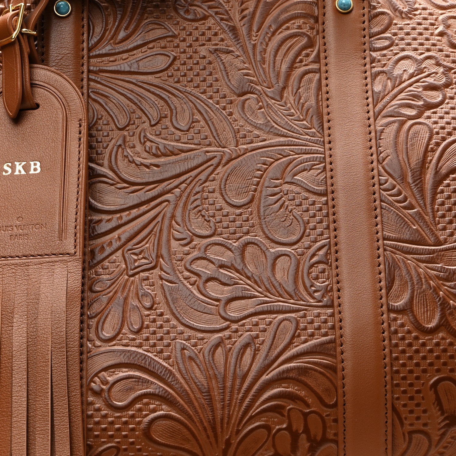 Louis Vuitton Supple Calfskin Embossed Virginia Cowboy Bandouliere 50 Brown 7 of 9