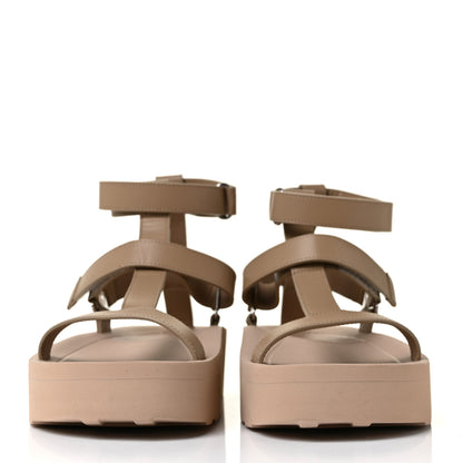 Hermes Calfskin Womens Enid Sandals 38 Argile 2 of 8