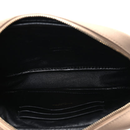 Saint Laurent Grain De Poudre Matelasse Monogram Mini Lou Camera Bag Dark Beige 5 of 11