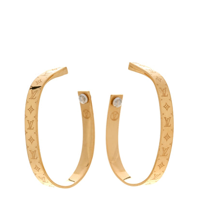 Louis Vuitton Metal Nanogram Hoop Earrings Gold 1 of 5