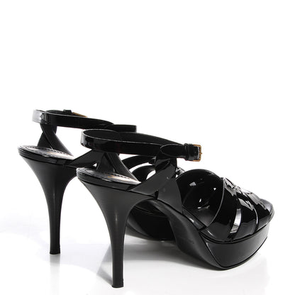 Saint Laurent Patent Tribute 75 Platform Sandals 39 Black 4 of 7