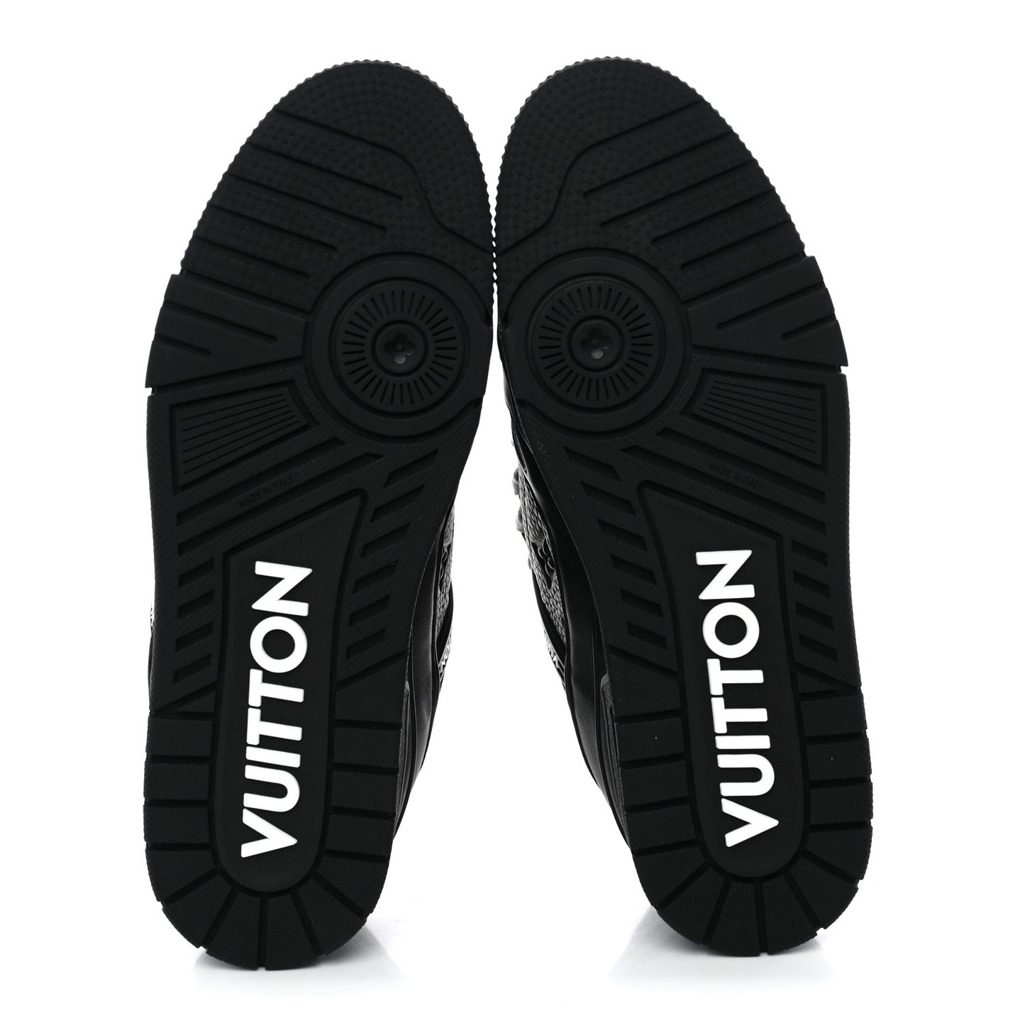 Calfskin Embossed Monogram Mens LV Trainer Sneakers 8.5 Black