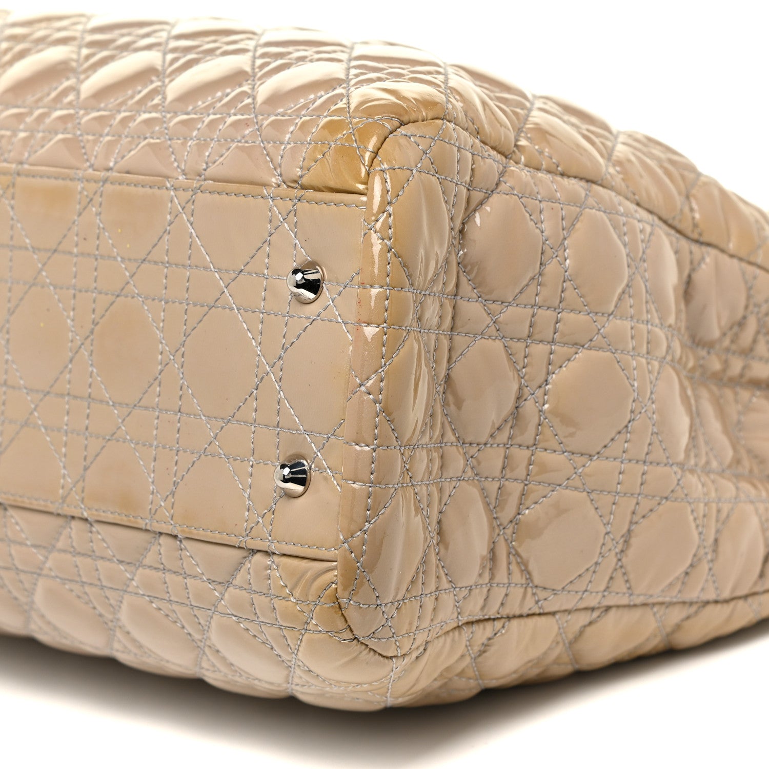 Christian Dior Patent Cannage Large Dior Soft Shopping Tote Beige 8 of 25