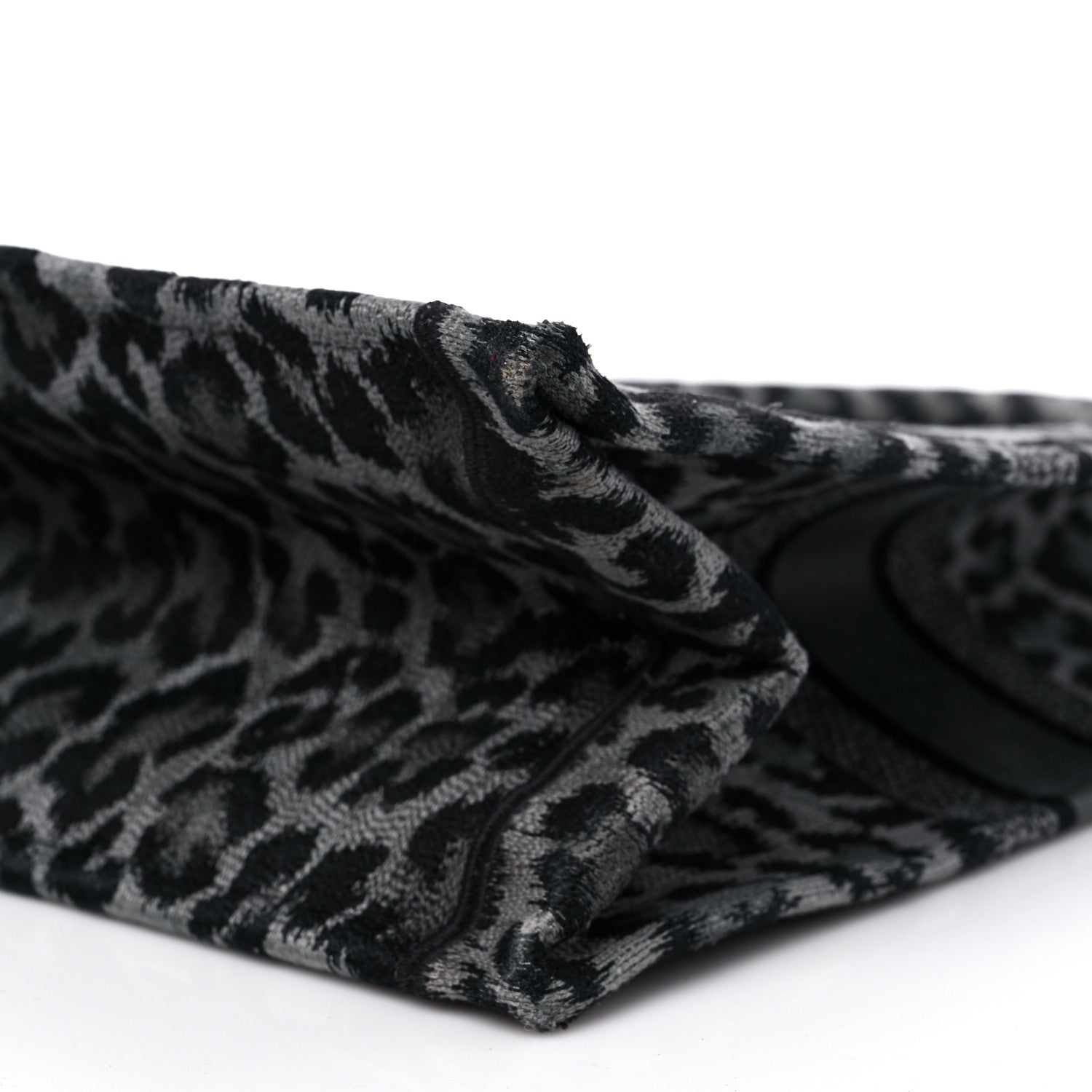 Christian Dior Canvas Mizza Embroidered Large Leopard Book Tote Grey 9 of 16