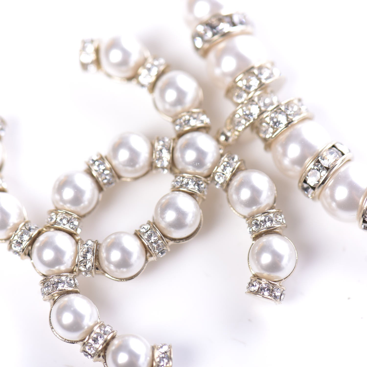 Chanel Pearl Crystal CC Short Necklace Gold 7 of 8