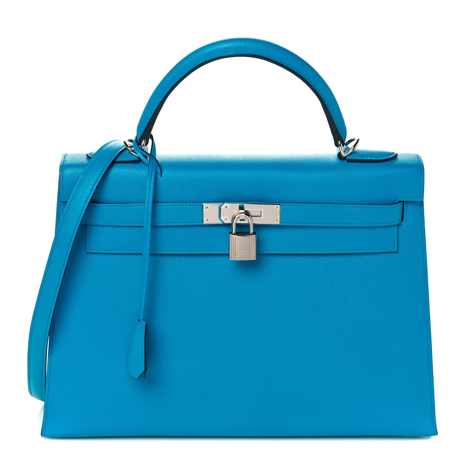 Hermes Epsom Kelly Sellier 32 Bleu Frida 1 of 36