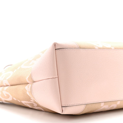 Gucci Monogram Jumbo GG Textured Dollar Calfskin Medium Ophidia Shopping Tote Beige Perfect Pink 9 of 12