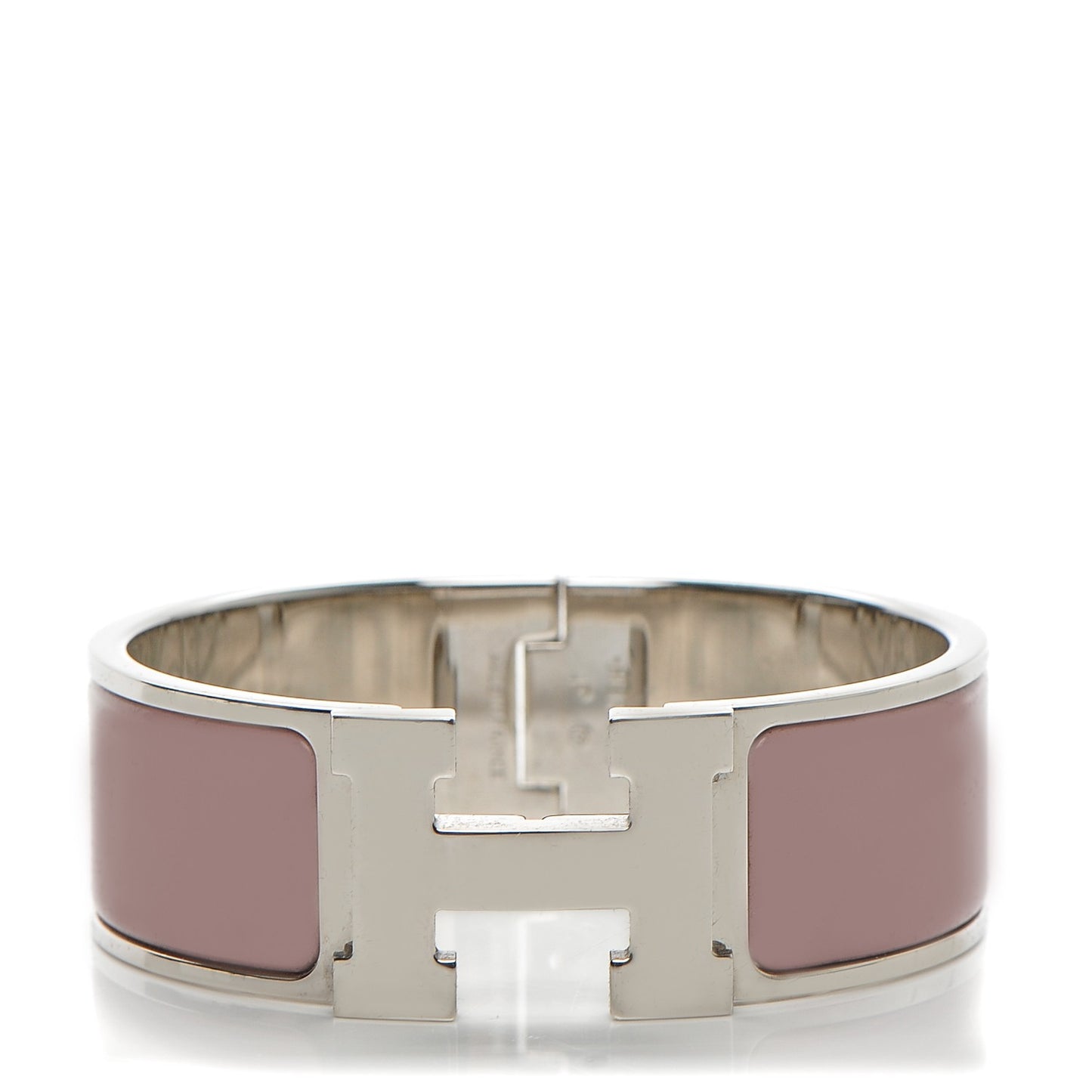 Enamel Wide Clic Clac H Bracelet PM Rose Poudre