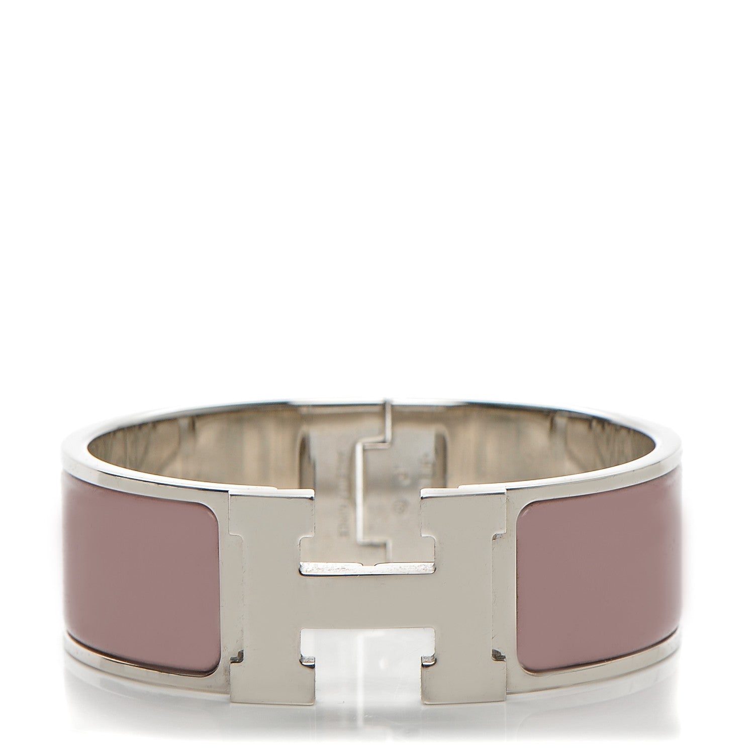 Hermes Enamel Wide Clic Clac H Bracelet PM Rose Poudre 1 of 5