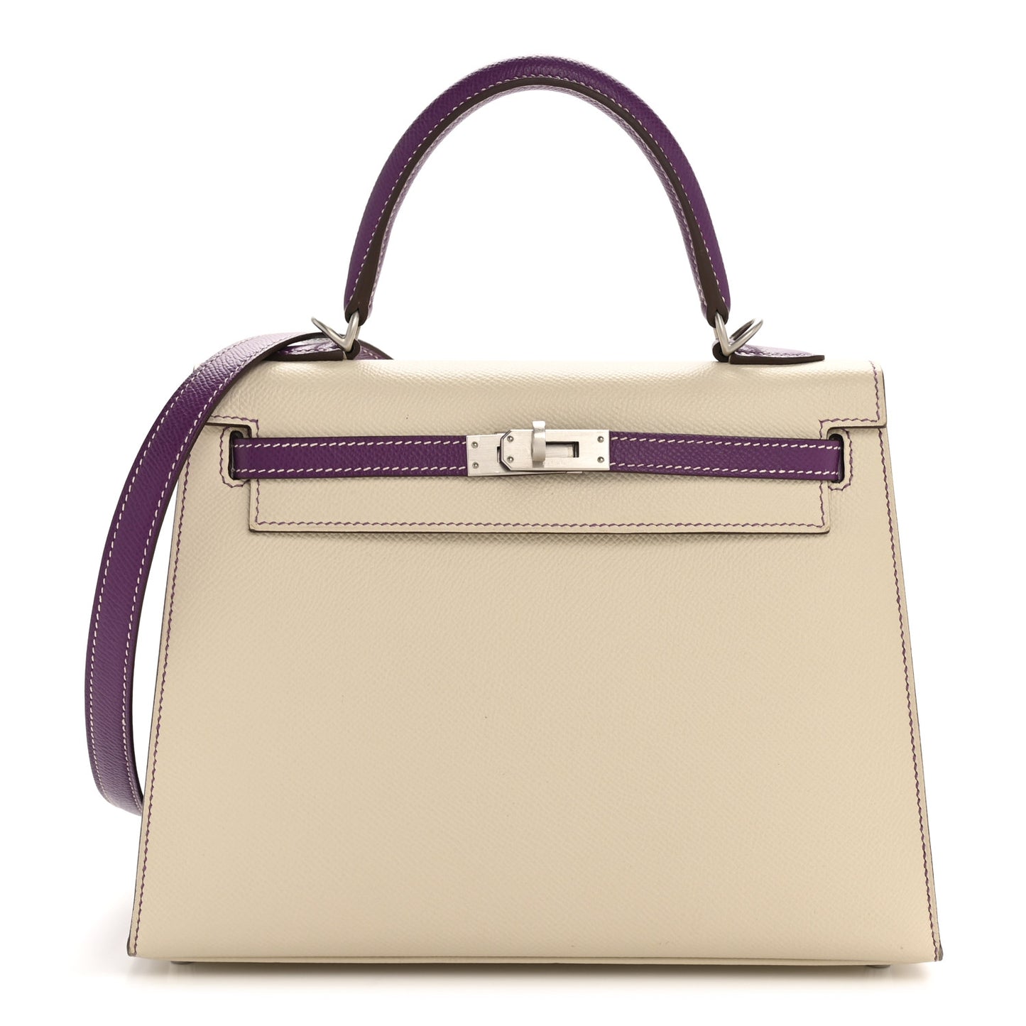 Epsom Bi-Color Horseshoe Kelly Sellier 25 Craie Anemone
