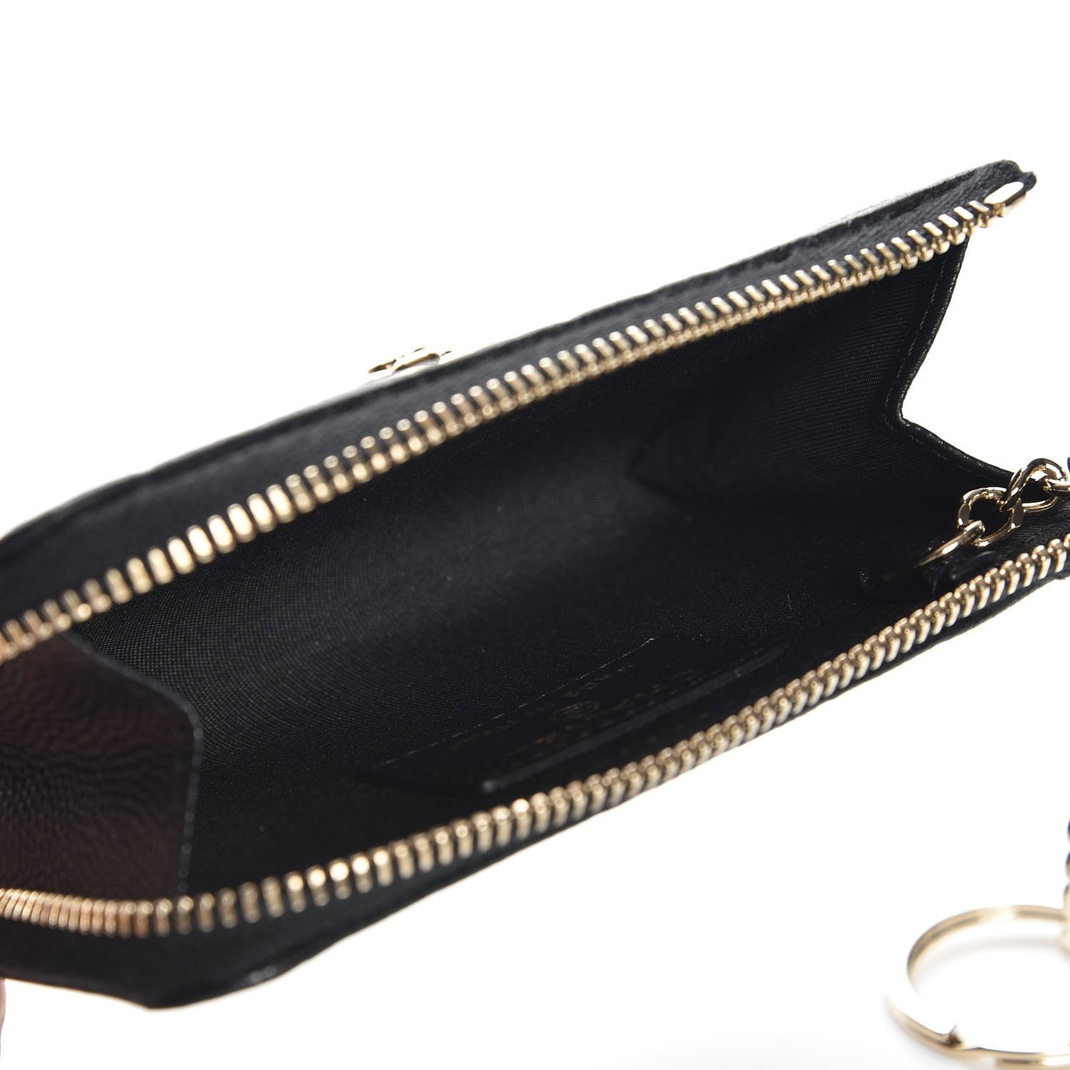 Chanel Caviar Camellia Embossed Key Holder Case Black 5 of 7