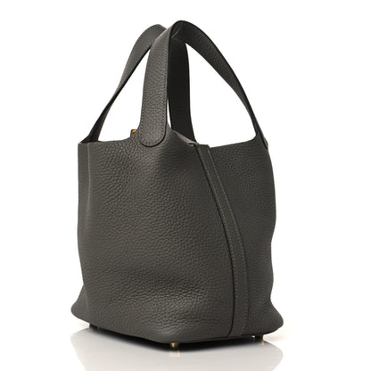 Hermes Taurillon Clemence Picotin Lock 18 PM Gris Meyer 3 of 9