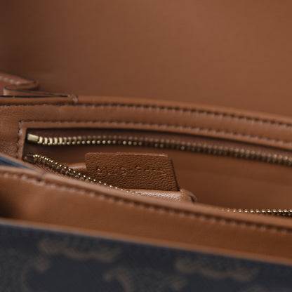 Celine Calfskin Triomphe Canvas Medium Triomphe Tan 11 of 12