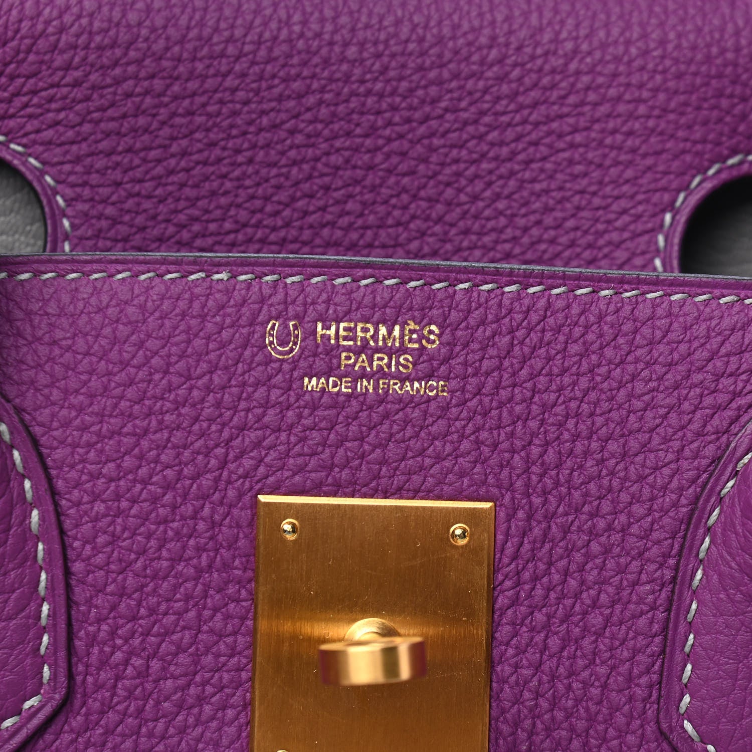 Hermes Togo Horseshoe Birkin 30 Anemone Gris Mouette 5 of 10