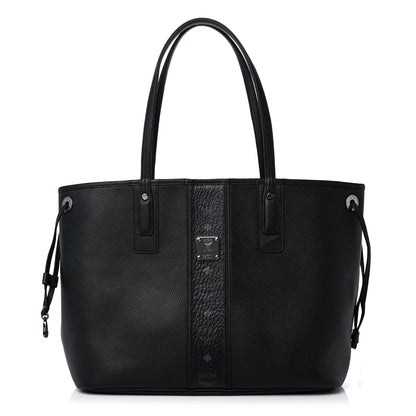 MCM Grained Calfskin Visetos Medium Liz Reversible Shopper Tote Black 1 of 16