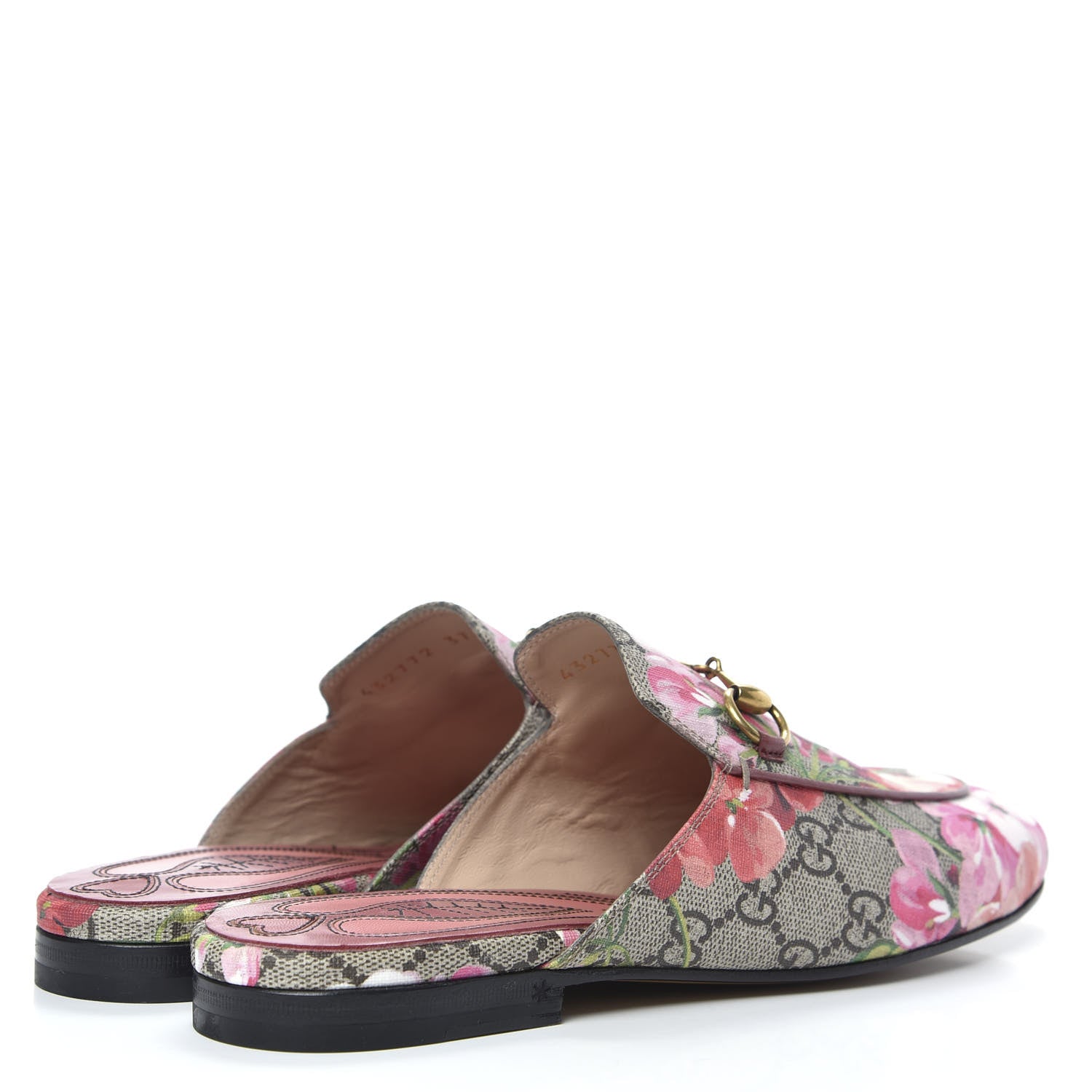 Gucci GG Supreme Monogram Blooms Womens Princetown Slippers 37 Beige Multicolor Dry Rose 4 of 8