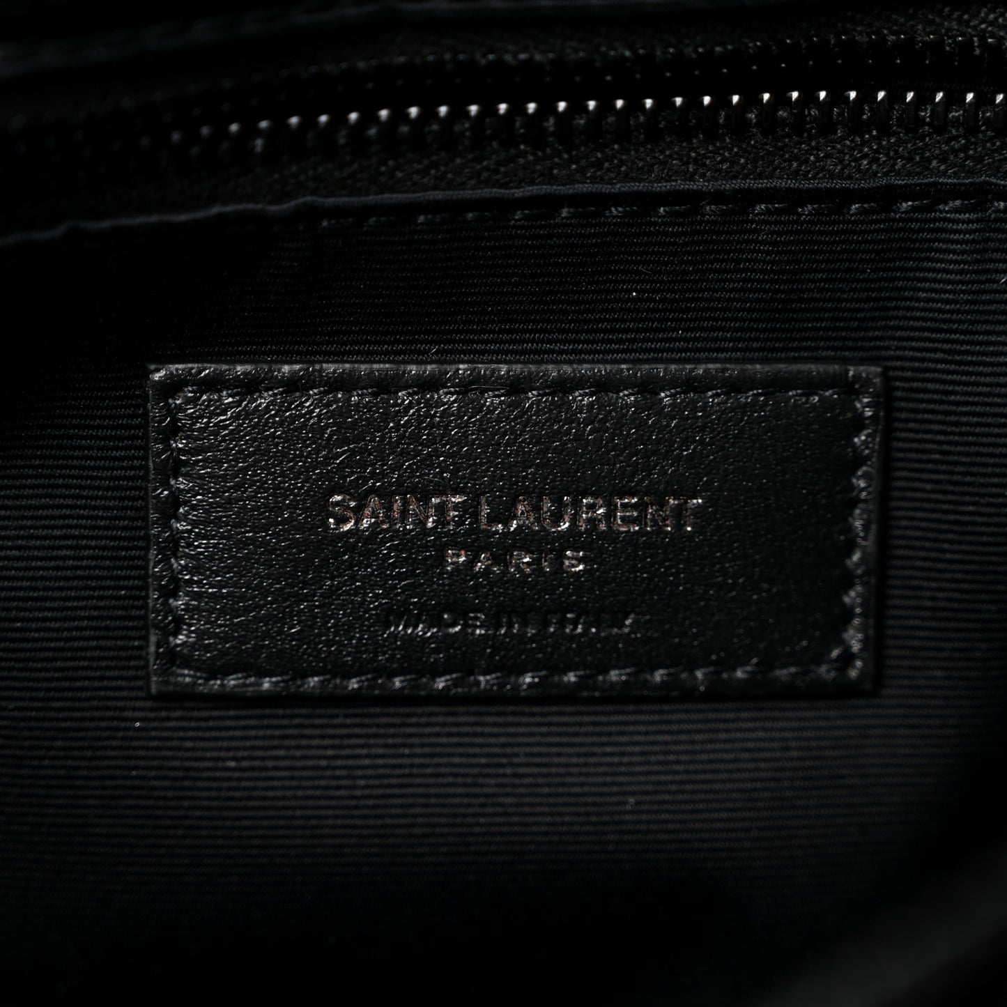 Calfskin Y Quilted Monogram Monochrome Large Loulou Chain Satchel Black