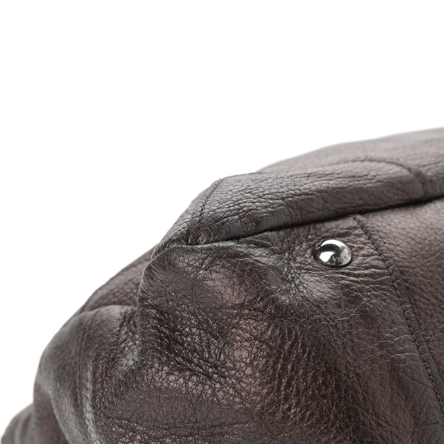 Metallic Vitello Daino Hand Bag Piombo
