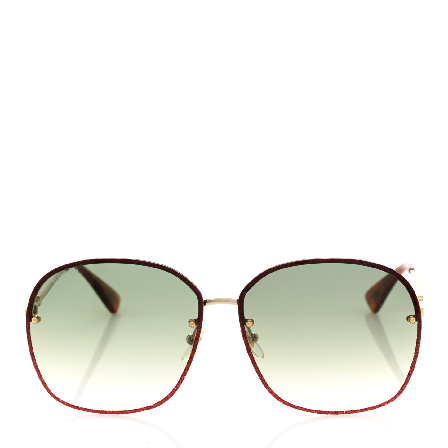 Square Frame Sunglasses GG0228S Gold Red