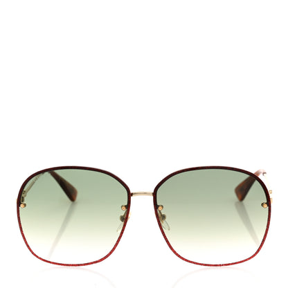 Gucci Square Frame Sunglasses GG0228S Gold Red 2 of 8