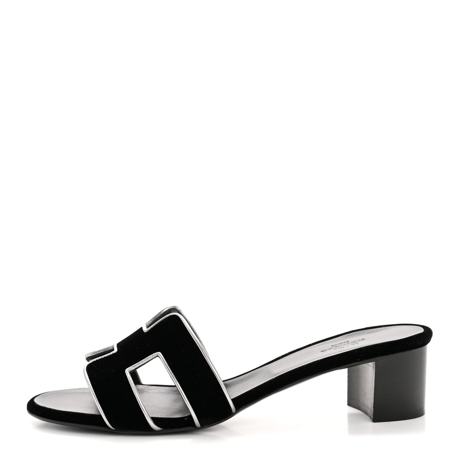 Hermes Velvet Nappa Oasis Sandals 39  39 Argent Vieilli 1 of 9