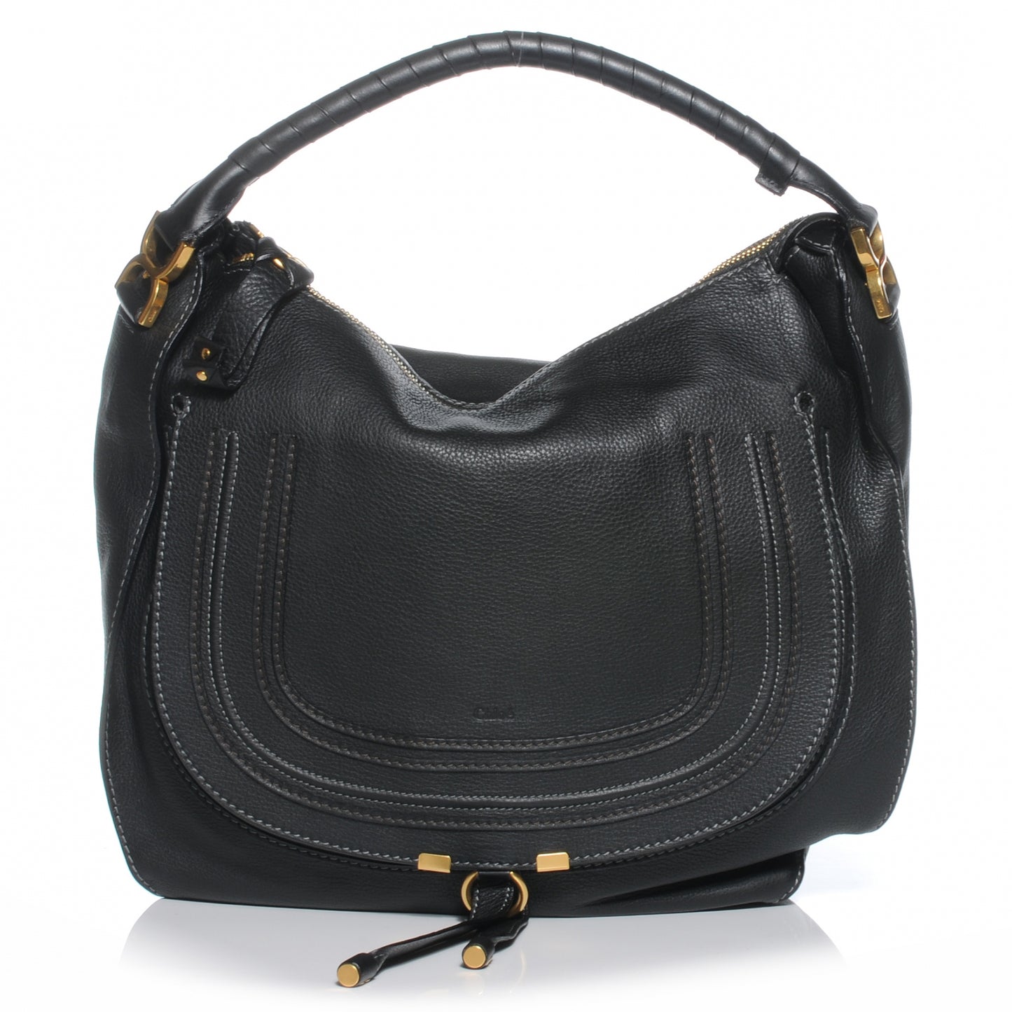 Leather Large Marcie Hobo Black