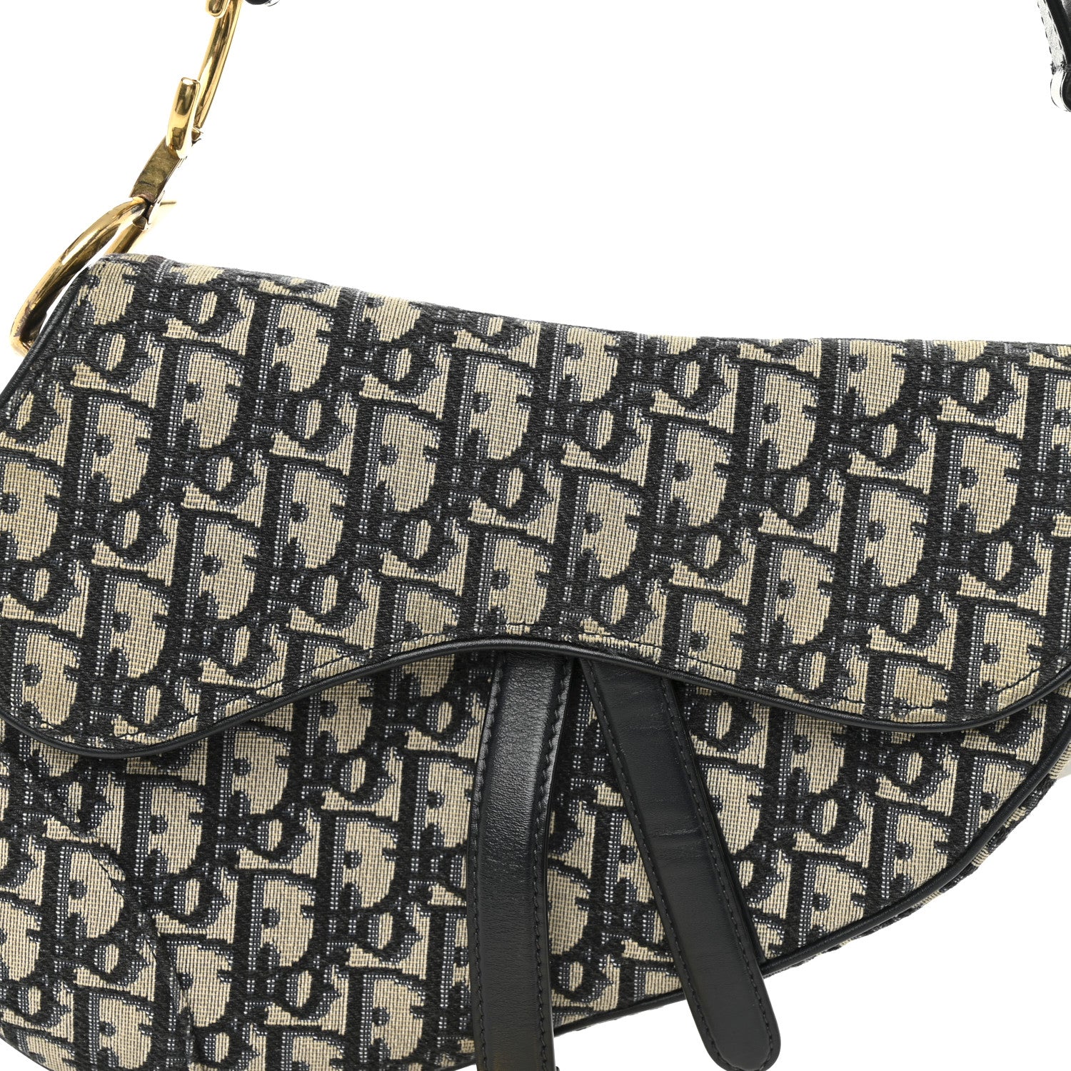 Christian Dior Oblique Saddle Bag Blue 8 of 10
