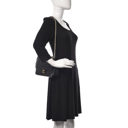 Chanel Lambskin Quilted Medium Double Flap Bijoux Chain Black 2 of 13