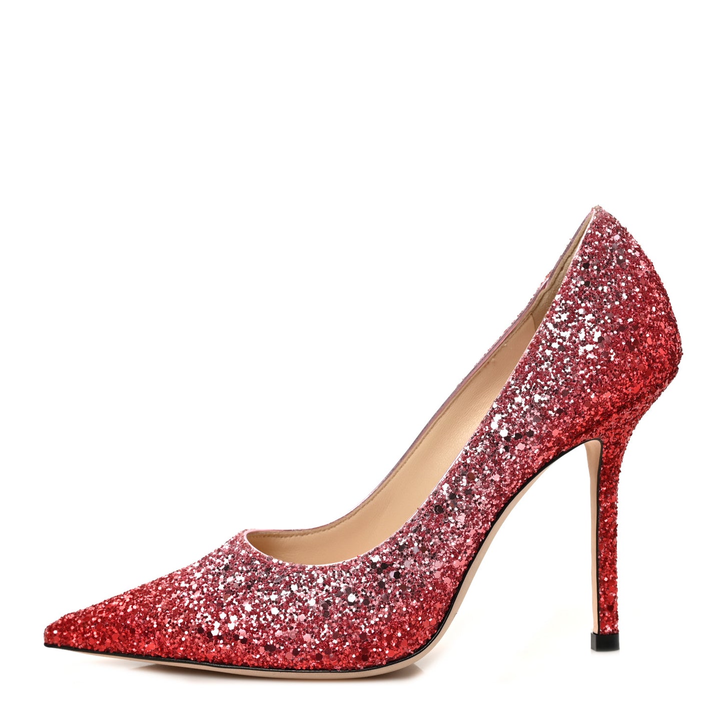 Dynamic Coarse Glitter Fabric Love 100 Pumps 36 Bubble Red