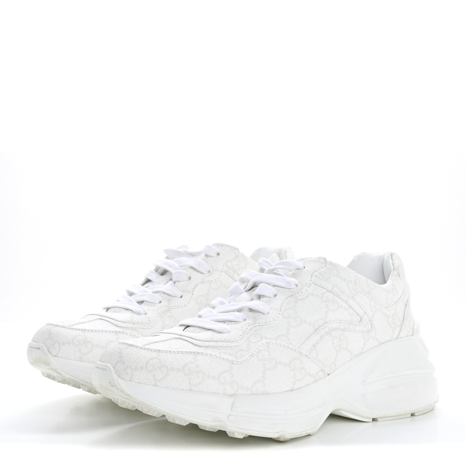 Gucci GG Supreme Monogram Womens Rhyton Sneakers 37 White 4 of 16
