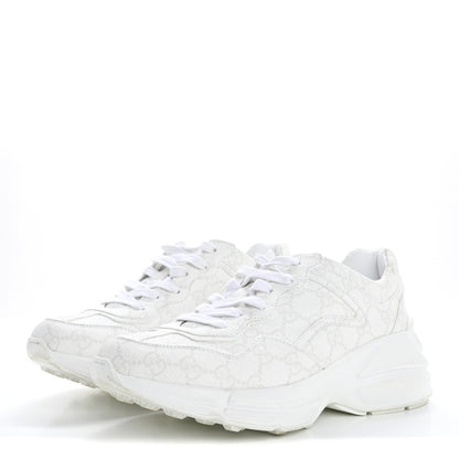 Gucci GG Supreme Monogram Womens Rhyton Sneakers 37 White 4 of 16