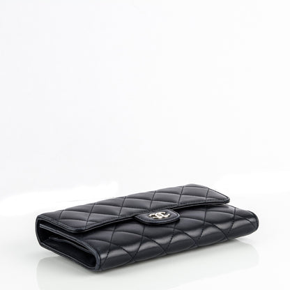 Chanel Lambskin Quilted Large Flap Wallet Navy 4 of 8