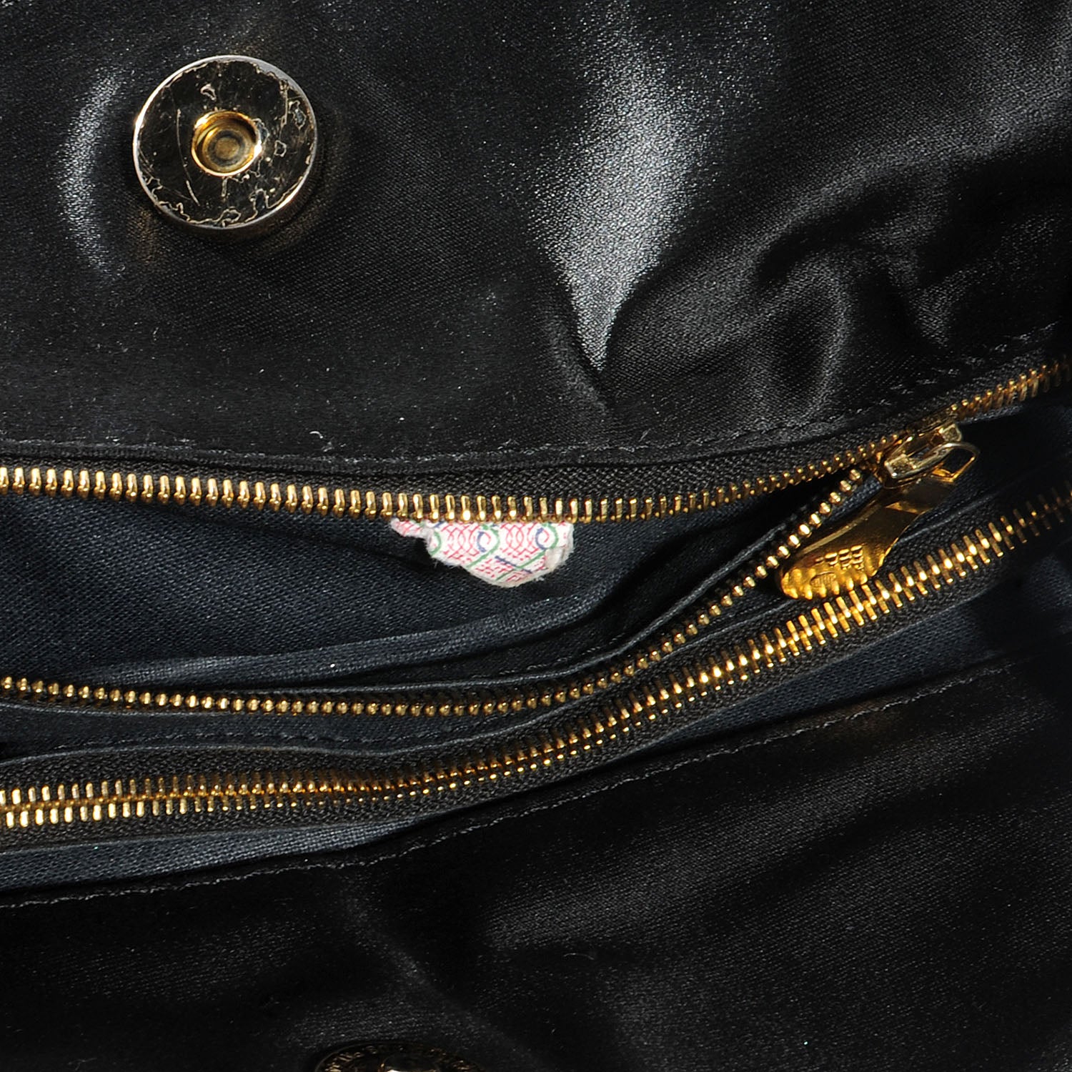 Bottega Veneta Vintage Woven Satin Shoulder Bag Black 7 of 7